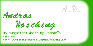 andras wosching business card